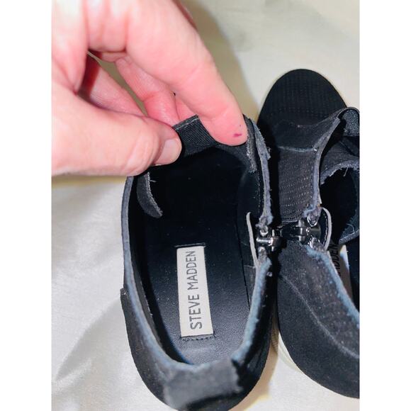 Steve Madden Wavery‎ Wedge Sneaker - Women's Size 7.5 - Black Suede - Picture 10 of 11